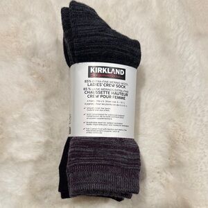 Kirkland Signature Men's Wool Crew Socks - Black and Dark Gray